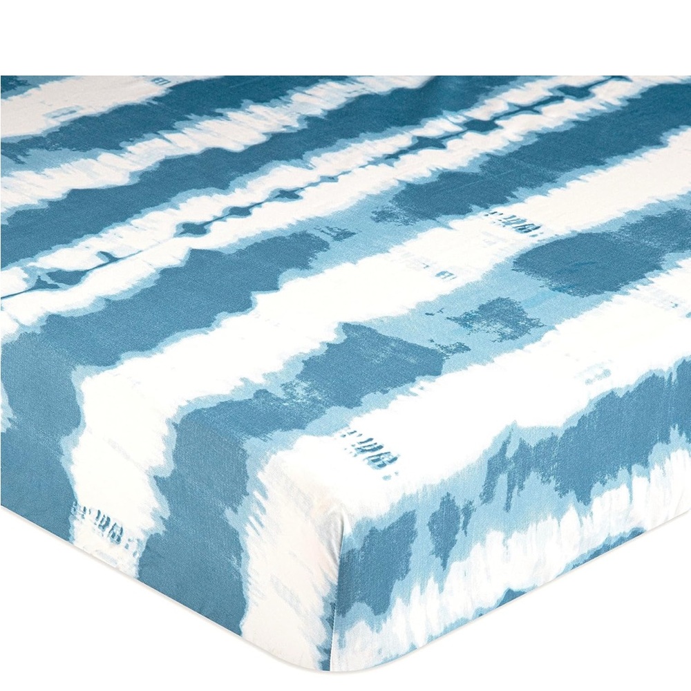 Crane Baby blue & white crib sheets